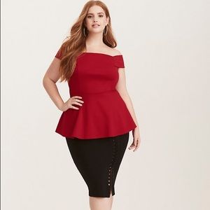 Torrid Off Shoulder Peplum Top Size 2X